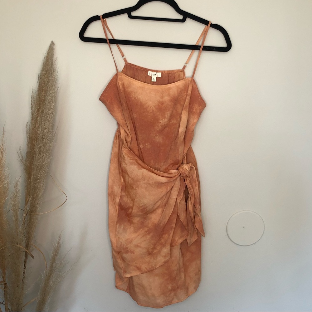 E & M | Tie Dye Wrap Slip Mini Dress